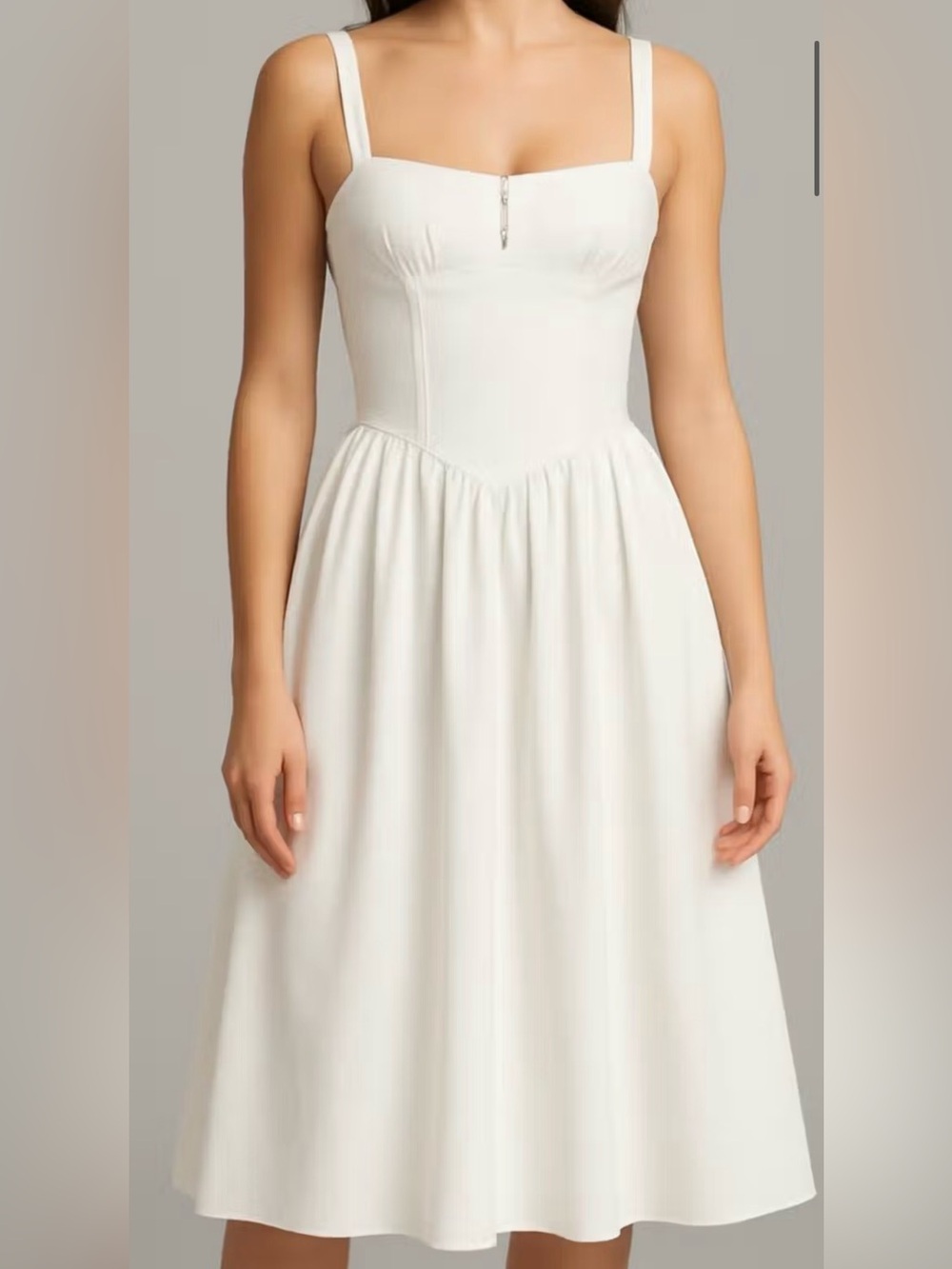 NWT CIDER Cotton-Blend Square Neck Lace Up Ruffle Maxi Dress Sz S